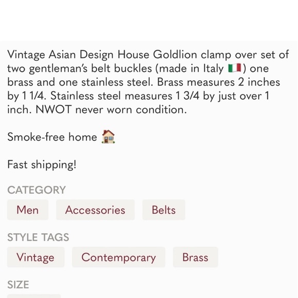 Vintage Goldlion Asian Designer Belt Buckles - Picture 9 of 9